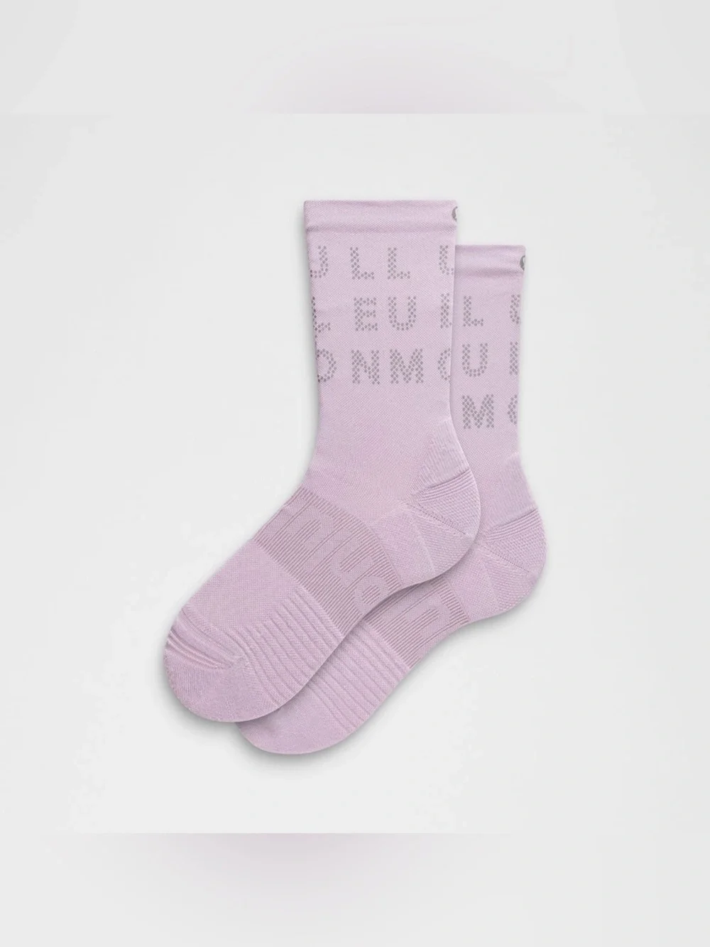 (2) Lululemon Women's Power Stride Crew Socks *Reflective Sz M Lilac Play NWT